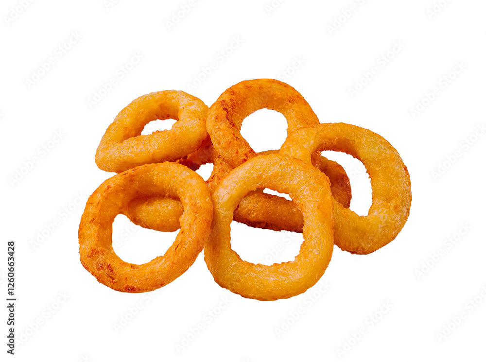 Golden crispy onion rings piled together, perfect for snacking or sharing at gatherings Golden crispy onion rings piled together, perfect for snacking or sharing at gatherings