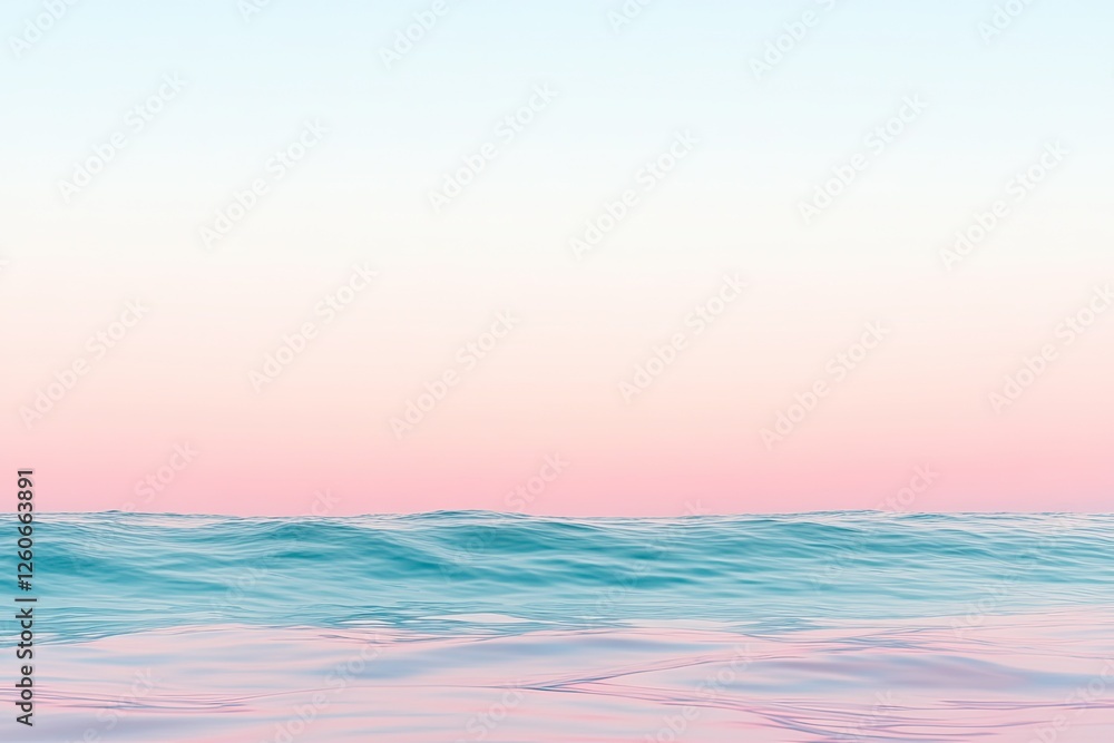 Fototapeta premium pastel ocean waves create sense of calmness and tranquility softly blending hues of pink blue and lavender as they