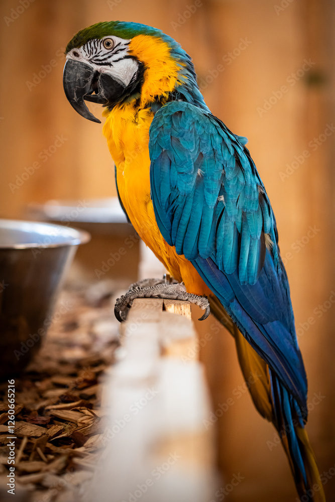 Portrait of parrot Ara ararauna
