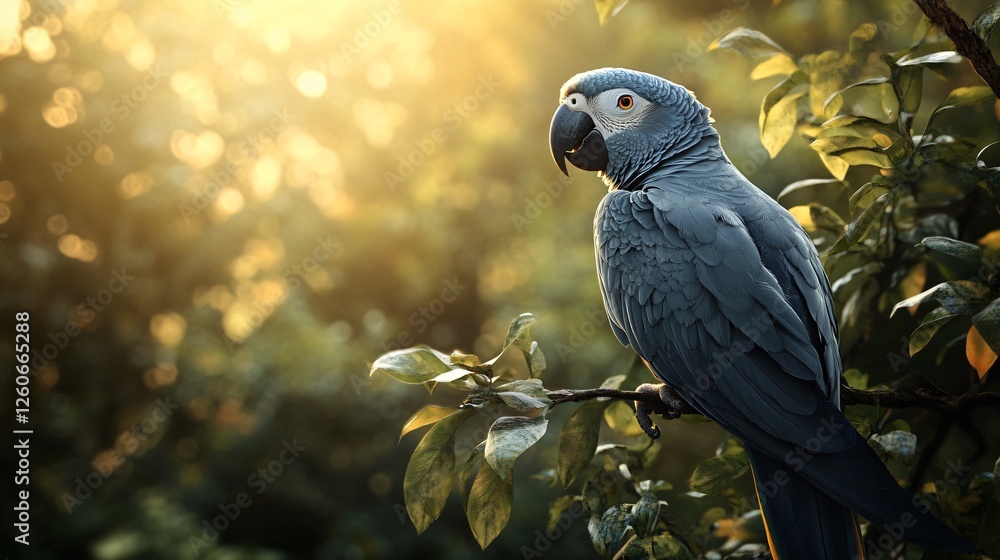 Fototapeta premium Vibrant Parrot Perched on Tree Branch in Ultra Detail