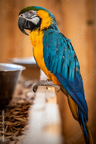 Obraz na płótnie Portrait of parrot Ara ararauna w salonie