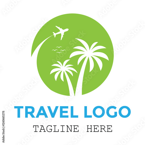 Travel logo professional minimalist green holiday design
