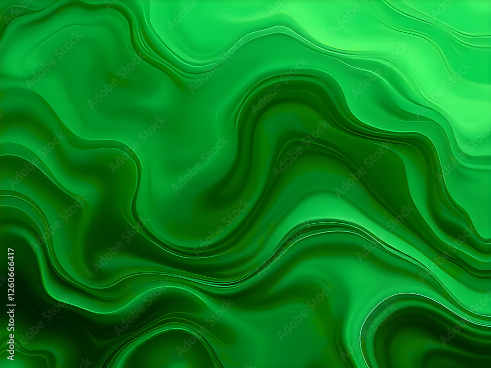 Fototapeta premium Vibrant green abstract background with a liquid ripple effect, suitable for creative projects and designs