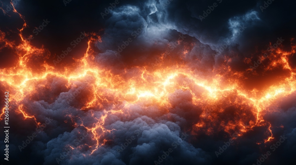 Fiery Sky: Inferno and Storm Collision - A dramatic clash of fire and storm, symbolizing power, chaos, destruction, energy, and transformation Fiery Sky: Inferno and Storm Collision - A dramatic clash of fire and storm, symbolizing power, chaos, destruction, energy, and transformation