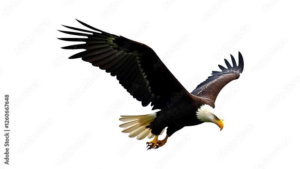Fototapeta premium picture of a Bald Eagle in Flight Transparent Background