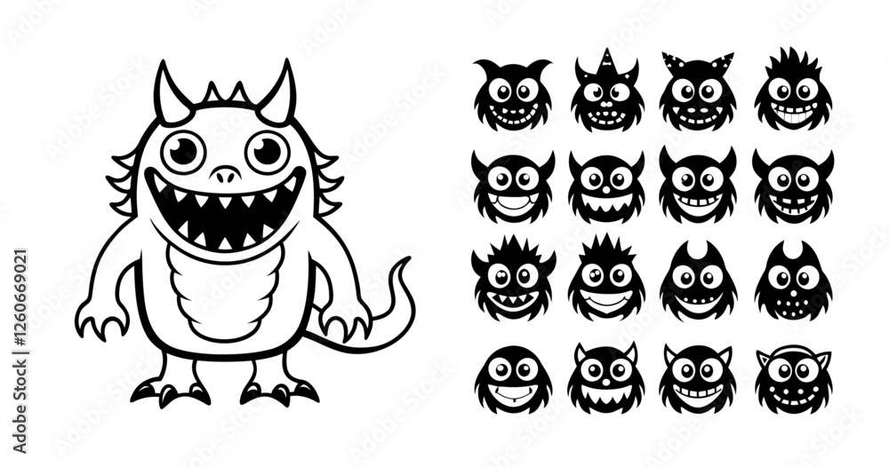 happy monster vector happy monster vector
