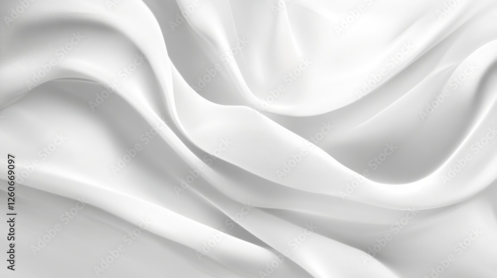 Obraz premium Smooth white fabric texture with elegant flowing waves