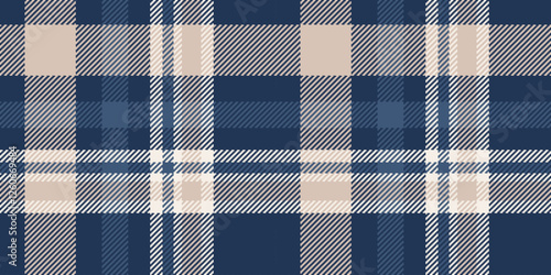 Navy and beige tartan plaid pattern