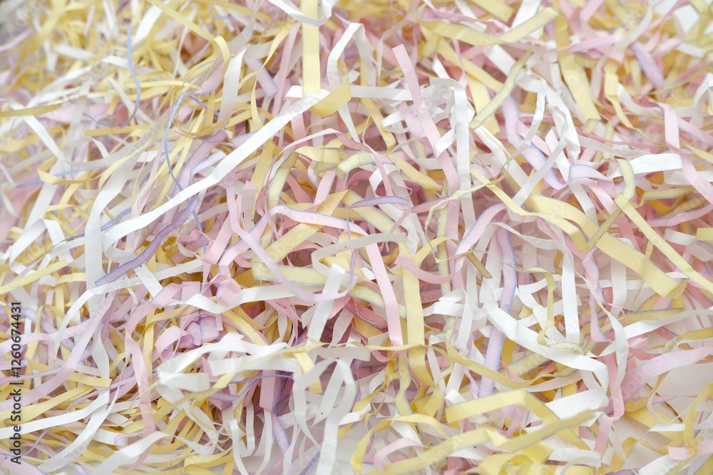 Close up of shredded paper shot straight down with high detail. Destroyed paper use shockproof in the package. Close up of shredded paper shot straight down with high detail. Destroyed paper use shockproof in the package.