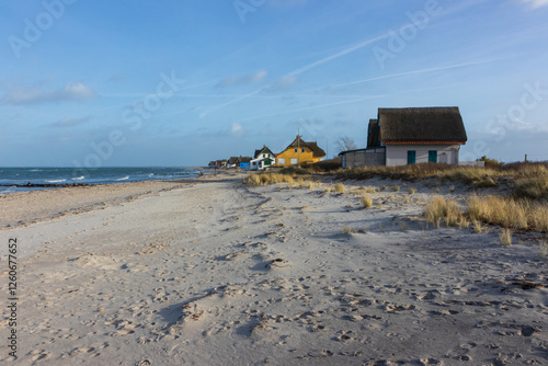 Obraz na płótnie Strandhäuser an der Ostsee w salonie