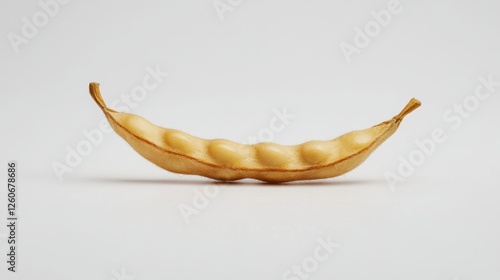 Single Dried Pea Pod on White Background photo