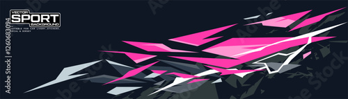 Racing car wrap design. Graphic abstract stripe racing background kit designs for wrap vehicle