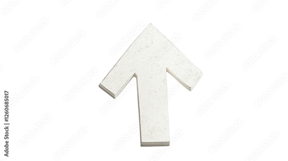 Fototapeta premium White up arrow pointing upwards on transparent background