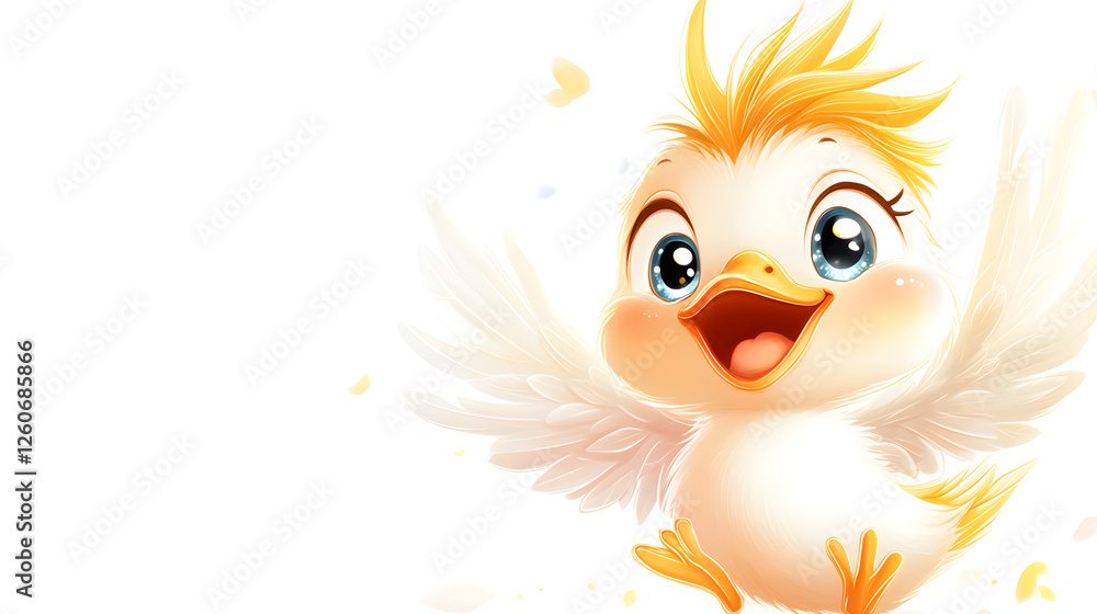 Fototapeta premium Adorable Flying Chick Illustration