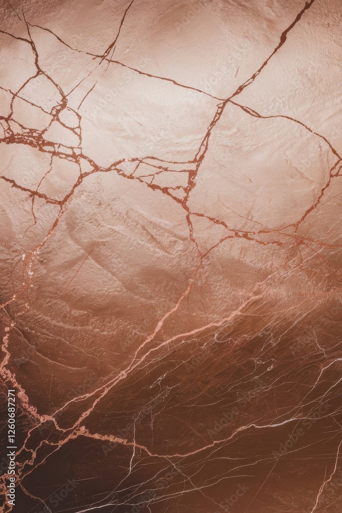 Fototapeta premium Elegant rose gold marble texture featuring soft hues and intricate dark veins throughout the surface