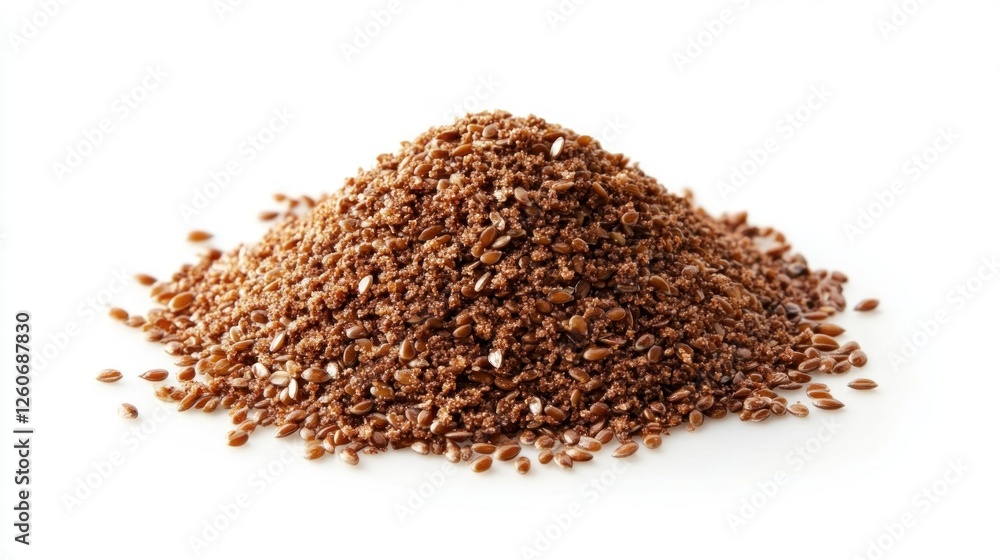 Pile of Brown Grains Isolated on White Background for Food Product Pile of Brown Grains Isolated on White Background for Food Product