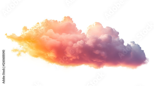 Thick orange clouds in the afternoon isolated on transparent background