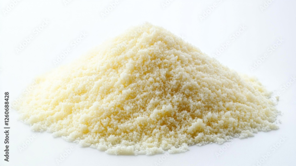 Grated Cheese Pile on White Background Grated Cheese Pile on White Background