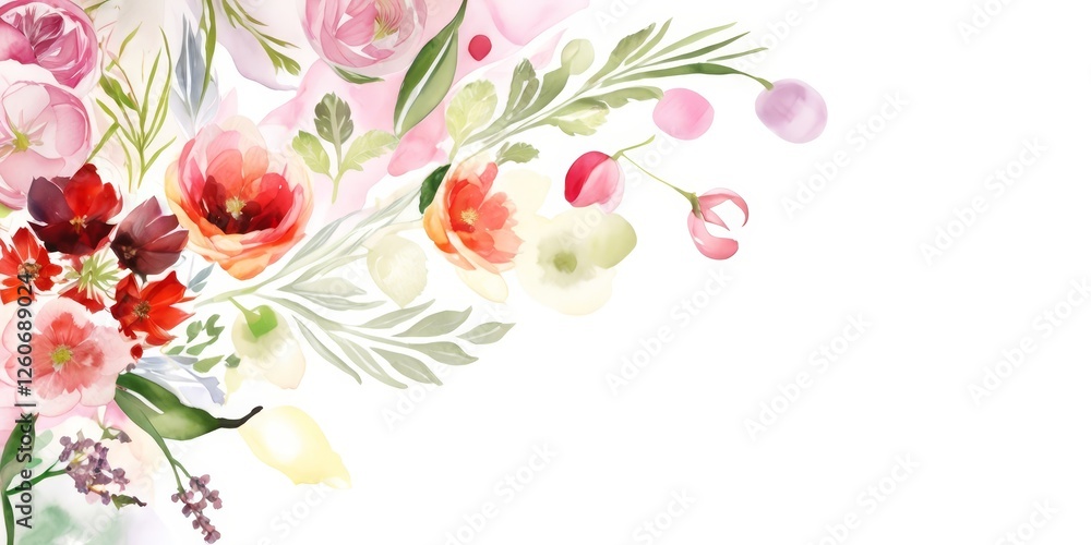 Ilustración de flores estilo acuarela. Ilustración de flores estilo acuarela.