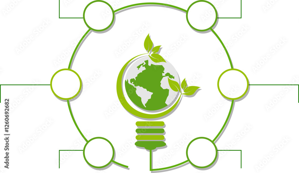 Green Energy Concept Infographic Step Green Energy Concept Infographic Step