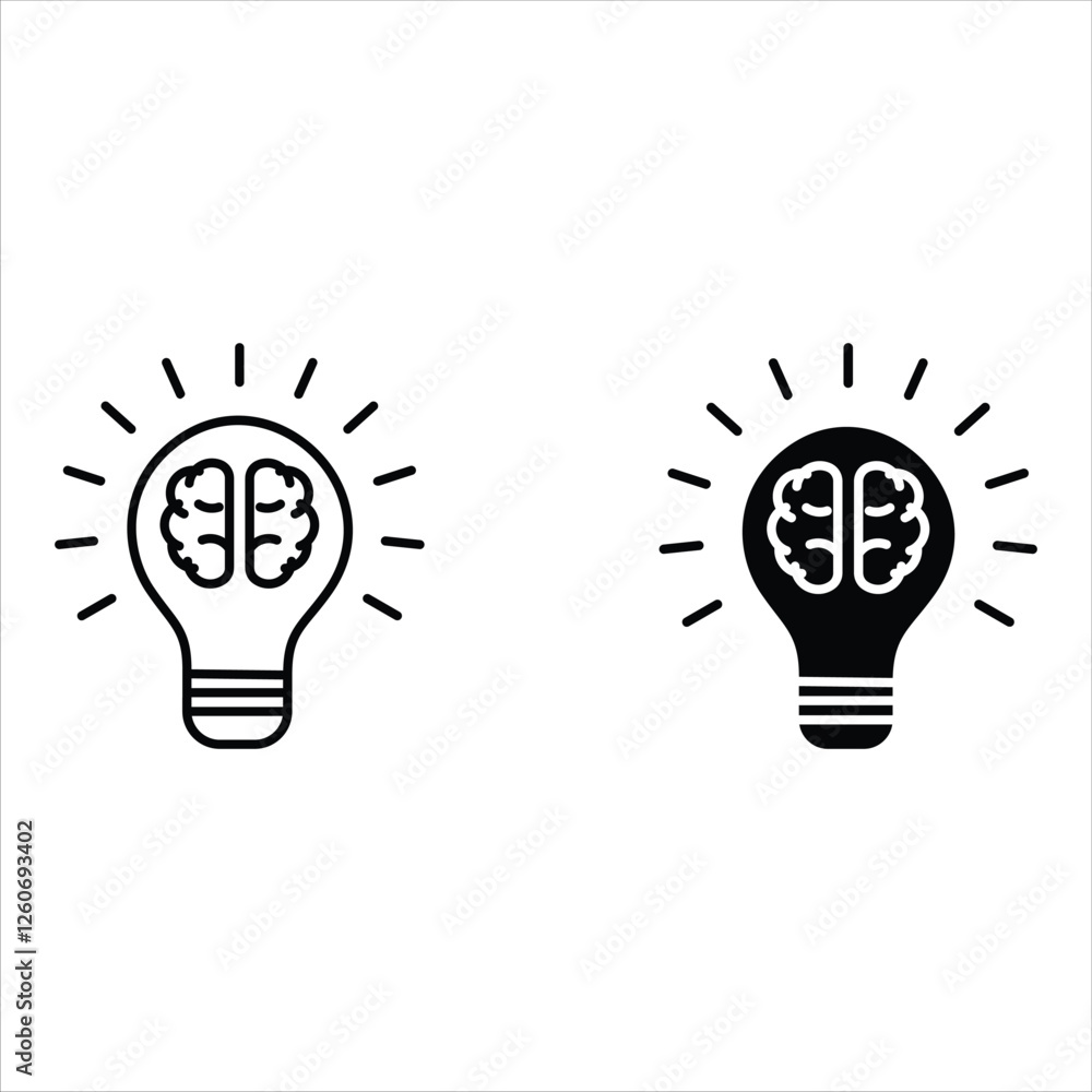 light bulb with brain icons symbol sign vector design black white color simple line illustration collections set
light bulb with brain icons symbol sign vector design black white color simple line illustration collections set