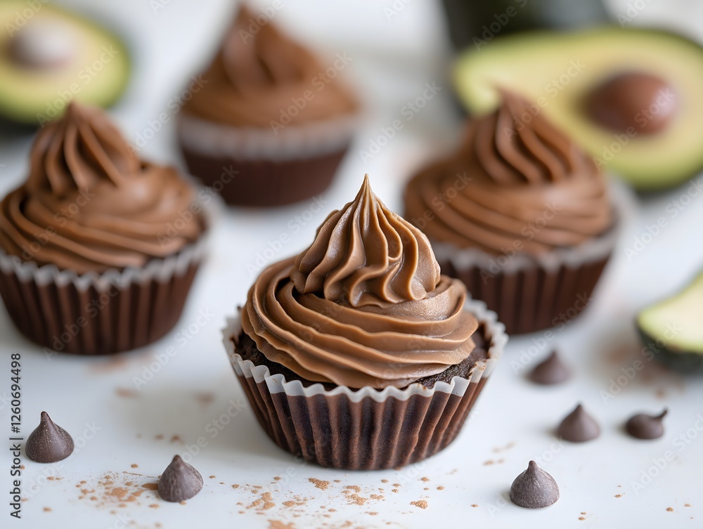 Avocado Chocolate Cupcakes with Chocolate Chips and Cinnamon Dusting Avocado Chocolate Cupcakes with Chocolate Chips and Cinnamon Dusting