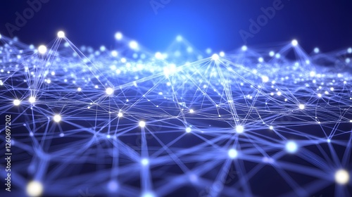 Abstract Network Connection Dots Lines Digital Data