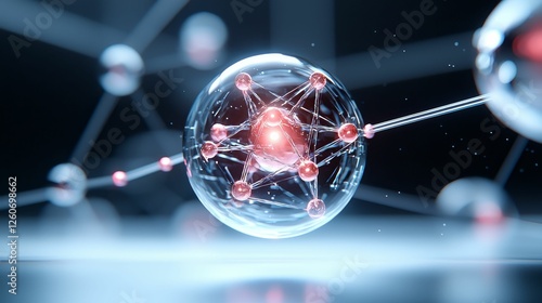 Molecular structure with vibrant energy and light.