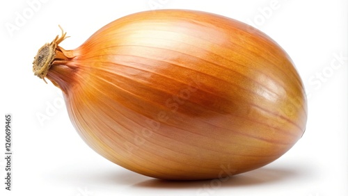 Wallpaper Mural Whole Fresh Yellow Onion Isolated on White - A single whole yellow onion isolated on a white background, highlighting its golden-brown skin, smooth texture, and natural shine.  

  
 Torontodigital.ca