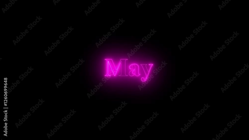 Glowing colorful light neon text month of May . Abstract glowing May month background showing month of may
Glowing colorful light neon text month of May . Abstract glowing May month background showing month of may