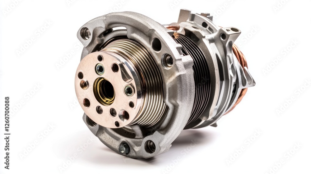 Precision Engine Component on White Background Precision Engine Component on White Background
