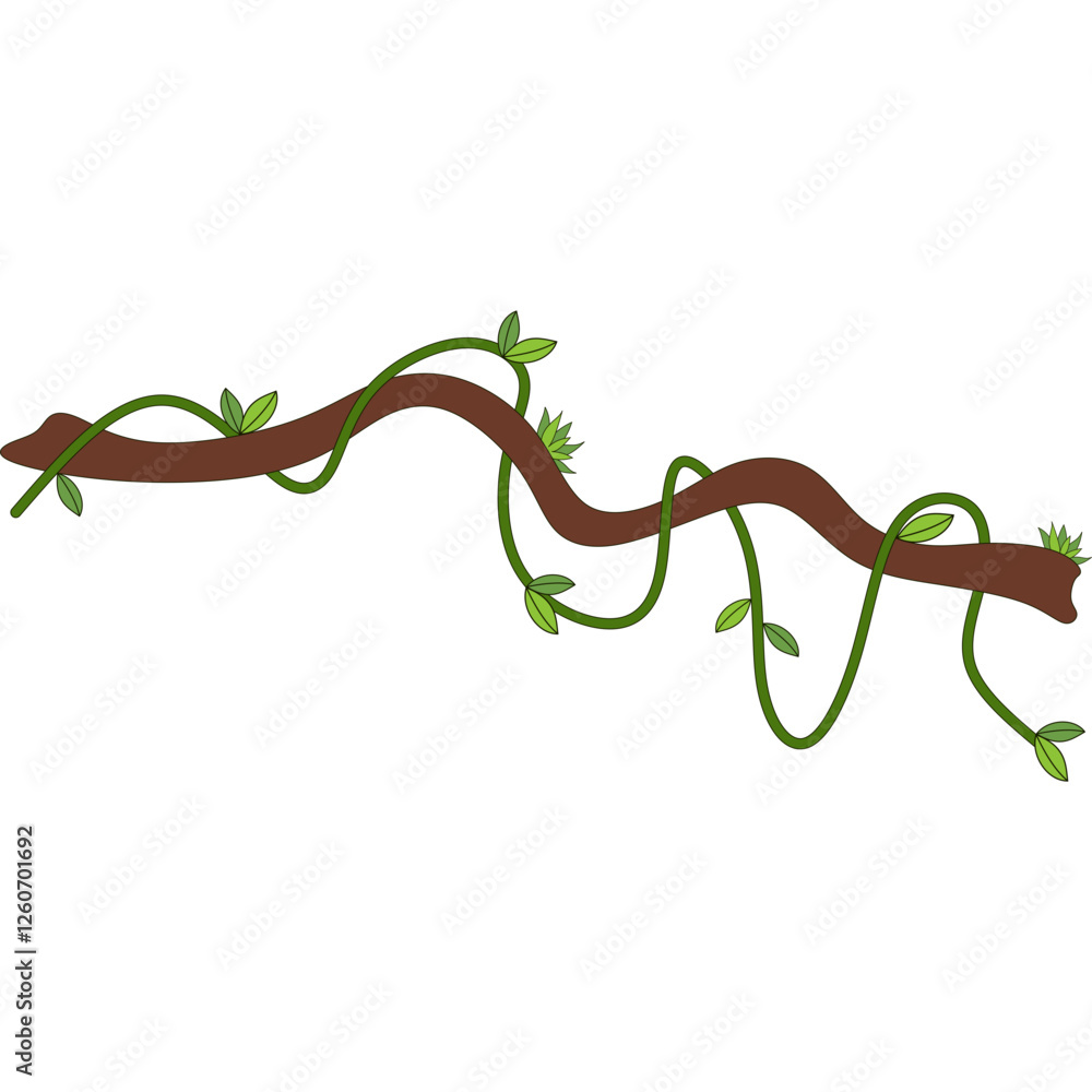 Obraz premium Tropical Hanging Vines Liana Branch Frame