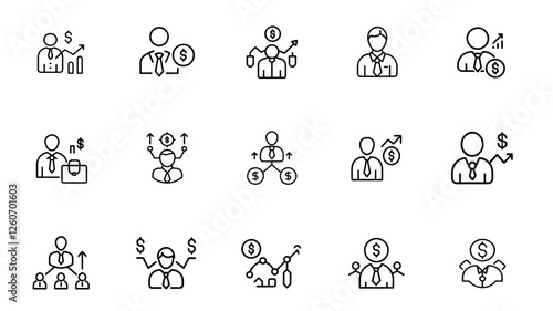 Modern Business Icon Set - Professional Corporate Symbols