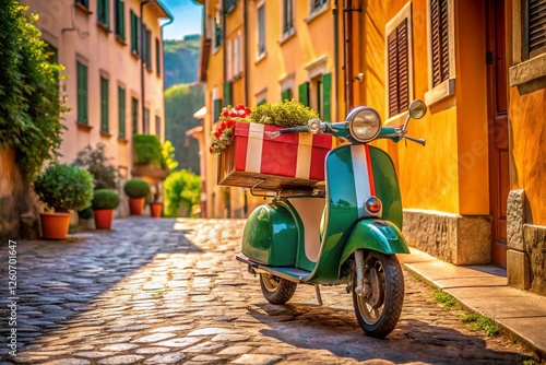 Vespa Pizza Delivery Scooter: Italian Style Food Delivery Service photo