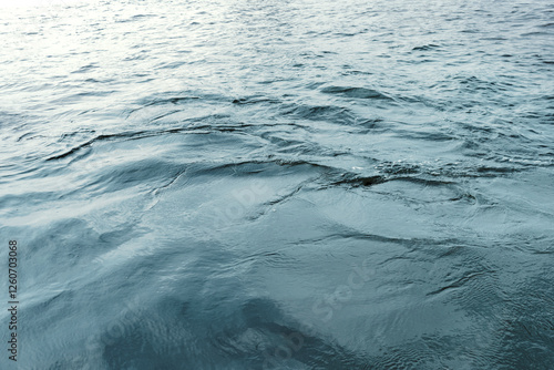 Water surface with ripples and sunlight reflections