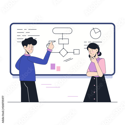 Dynamic Flowchart Presentation with Engaged Speakers