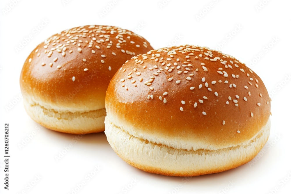 fluffy burger buns with sesame seeds