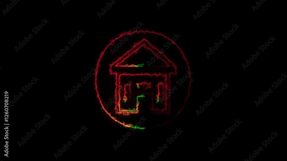 Neon line home icon. Neon line Cool linear animated home icon. Neon home icon animation, Neon line home icon. Neon line Cool linear animated home icon. Neon home icon animation,