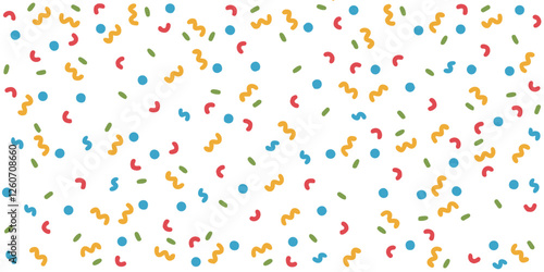 party streamers and confetti pattern background