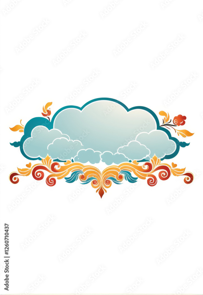 Retro style navigation logo national trend cloud pattern auspicious cloud pattern decorative border Retro style navigation logo national trend cloud pattern auspicious cloud pattern decorative border