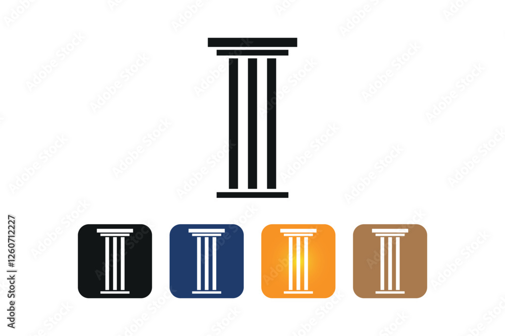 Minimalist Column Logo Icon for Law Firms, Architecture, and Corporate Branding Minimalist Column Logo Icon for Law Firms, Architecture, and Corporate Branding