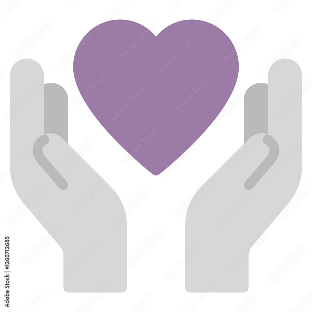 Heart Symbol with Hands for Care and Support Heart Symbol with Hands for Care and Support