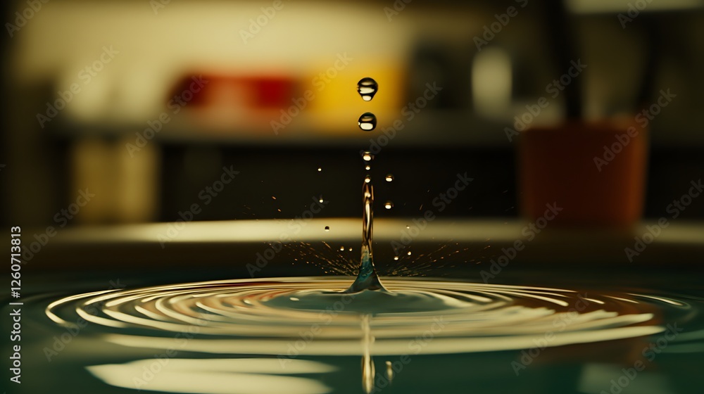 Stunning Water Drop Impact Ripples Abstract Macro Photography Stunning Water Drop Impact Ripples Abstract Macro Photography