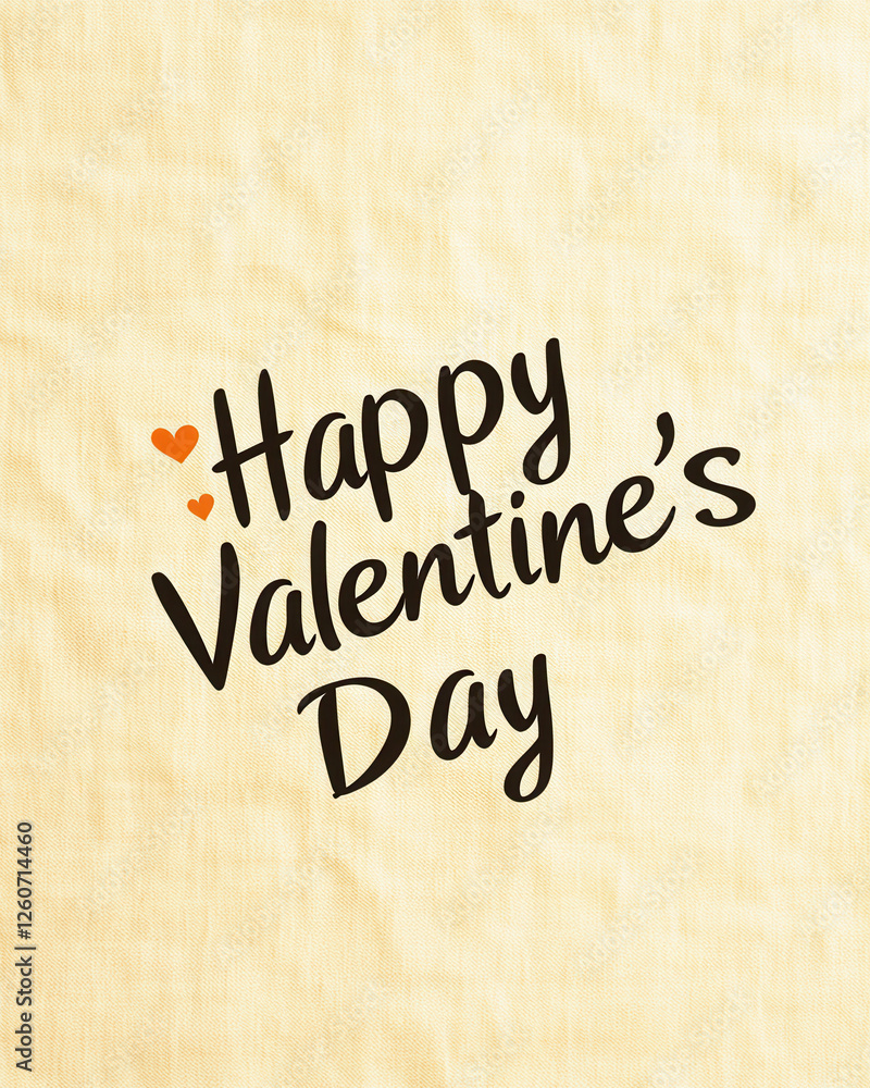 Happy Valentine Day message with hearts on textured background