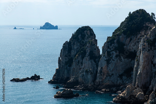 seascape with cliffs and rock photo