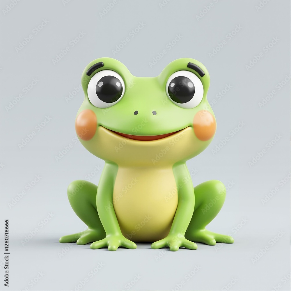 Fototapeta premium A green and yellow toy frog.