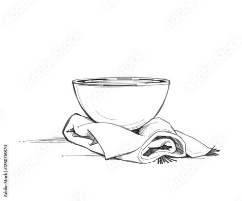 A rustic wooden bowl filled with water rests atop a soft towel, evoking themes of spiritual cleansing and the love demonstrated in Christ's foot washing