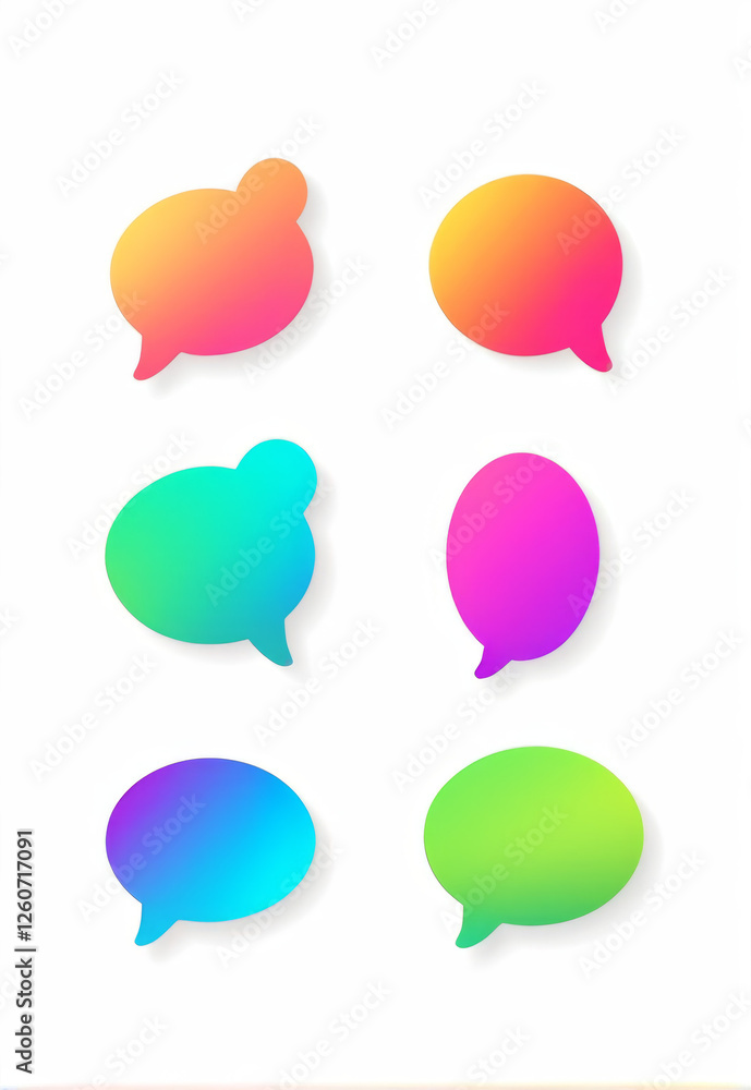 Gradient Wind Multicolor Chat Dialog Elements Gradient Wind Multicolor Chat Dialog Elements