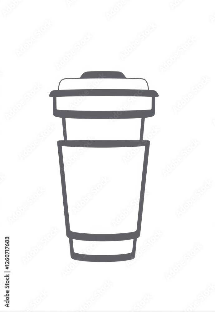 Grey hand painted rounded coffee cup elements Grey hand painted rounded coffee cup elements