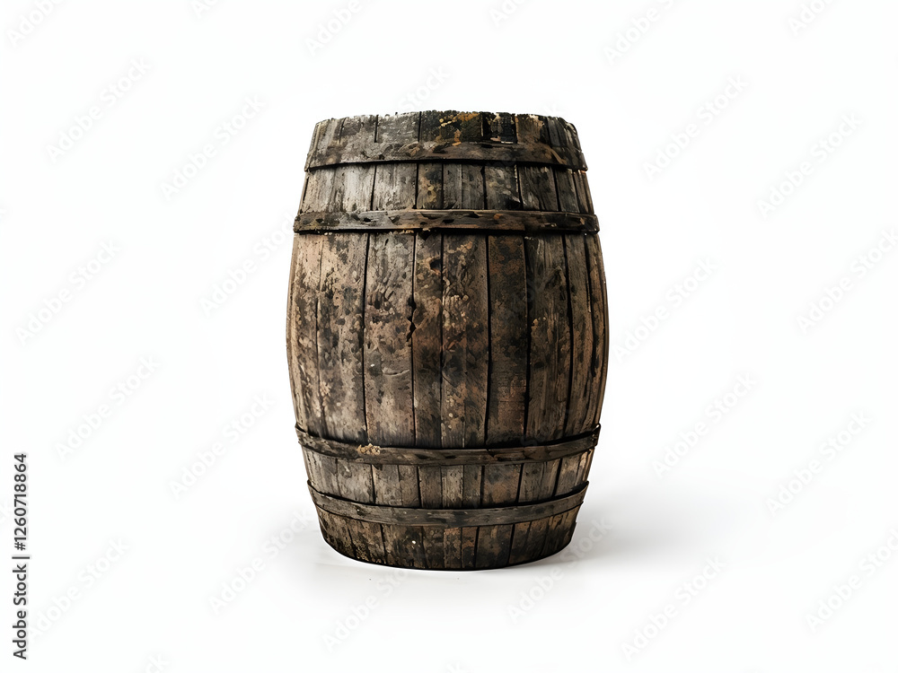 Obraz premium old barrel isolated on white